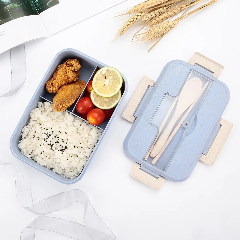 Leakproof Thermal 3 Compartment BPA Free Eco Safe Plastic School Kid Lunch Bento Box for Children