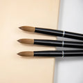#2-#24 Black Metal Handle Kolinsky Hair Nail Brush Silver Waist Ring Nail Art Crystal Carved Pen Brush for Nail Art DIY
