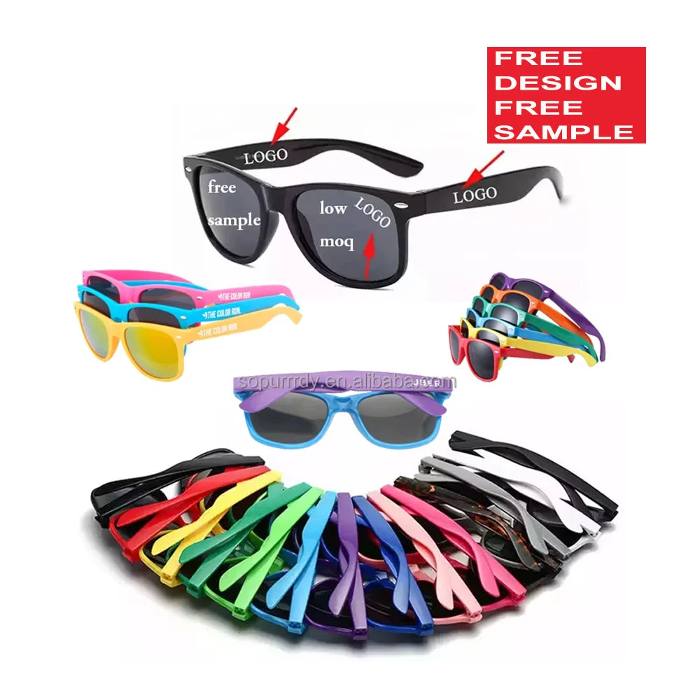 Wholesale Party Gift Promotional Plastic Cheap Custom Logo Private Label Uv400 Designer Women Mens Shades Sun Glasses Sunglasses