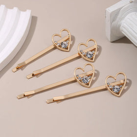 Factory Wholesale Colorful love Rhinestone Hair Clips Crystal Silver Gold Stars Celestial Wedding Bridal Bobby Hair Pins