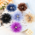 DIY Rhinestone Chiffon Beads Long Tassel Peony Flower Exaggerated Large DIY for Hairpin Brooch Accessores