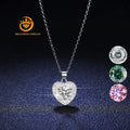 925 Sterling Silver Fashion Jewelry Necklace Sparkling Dancing Heart Shaped Moissanite Pendant for Women