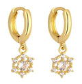 Milskye Beautiful Jewelry Set for Women Brass 14k Gold Plated Sparkling Flower Drop Earrings