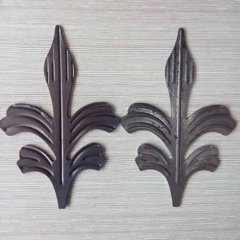 170x110mm Ornamental Components Stamped Metal Leaves for Staircase Railing Parts Handrail  Gate Fence Parts