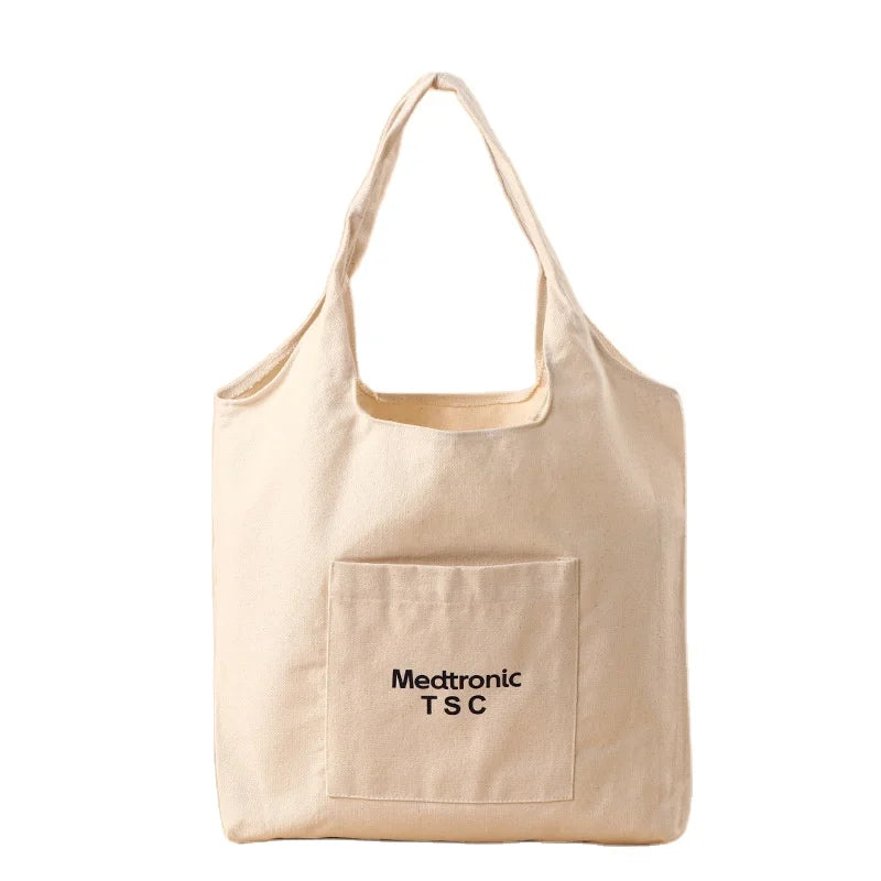 Custom Eco-Friendly Large Canvas Tote Bag for Women Reusable Outdoor Fashionable Advertising Gift