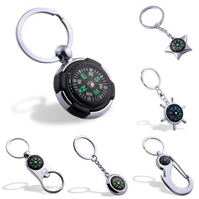 Wholesale Fashionable Outdoor Metal Compass Keychains Metal Multifunctional Compass Keychain Pendant Crafts and Gifts