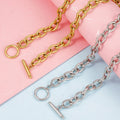 8MM Punk Chain Link Necklace for Men 316L Stainless Steel With OT Buckle Mens Choker Golden Necklaces Jewelry