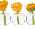 Custom Made Caterpillar Small Clear Glass Bud Vase for Short Flowers Unique Low Sitting Cute Floral Vase