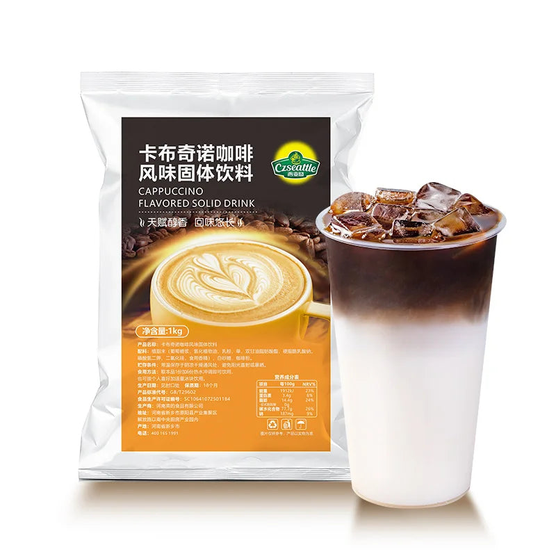 Czseattle Cappuccino Coffee Powder Coffee Flavor Drink & Beverage Instant Coffee Powder for Milk Tea Raw Materials