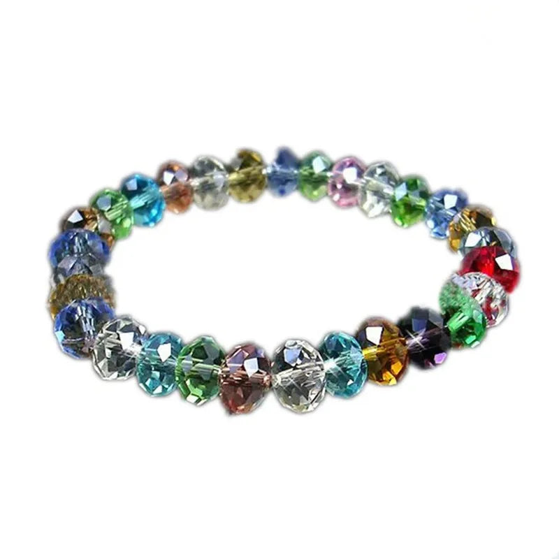 2025 Crystal High Quality 8mm Natural Gemstone Beads Crystal Bracelet Glass Rondelle Bead Bracelets for Women Jewelry