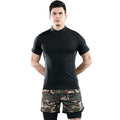 Men's Sport Athletic Workout Regular Fit Printed T-Shirt Compression Quick Drying Running Gym Fitness Breathable Summer Autumn