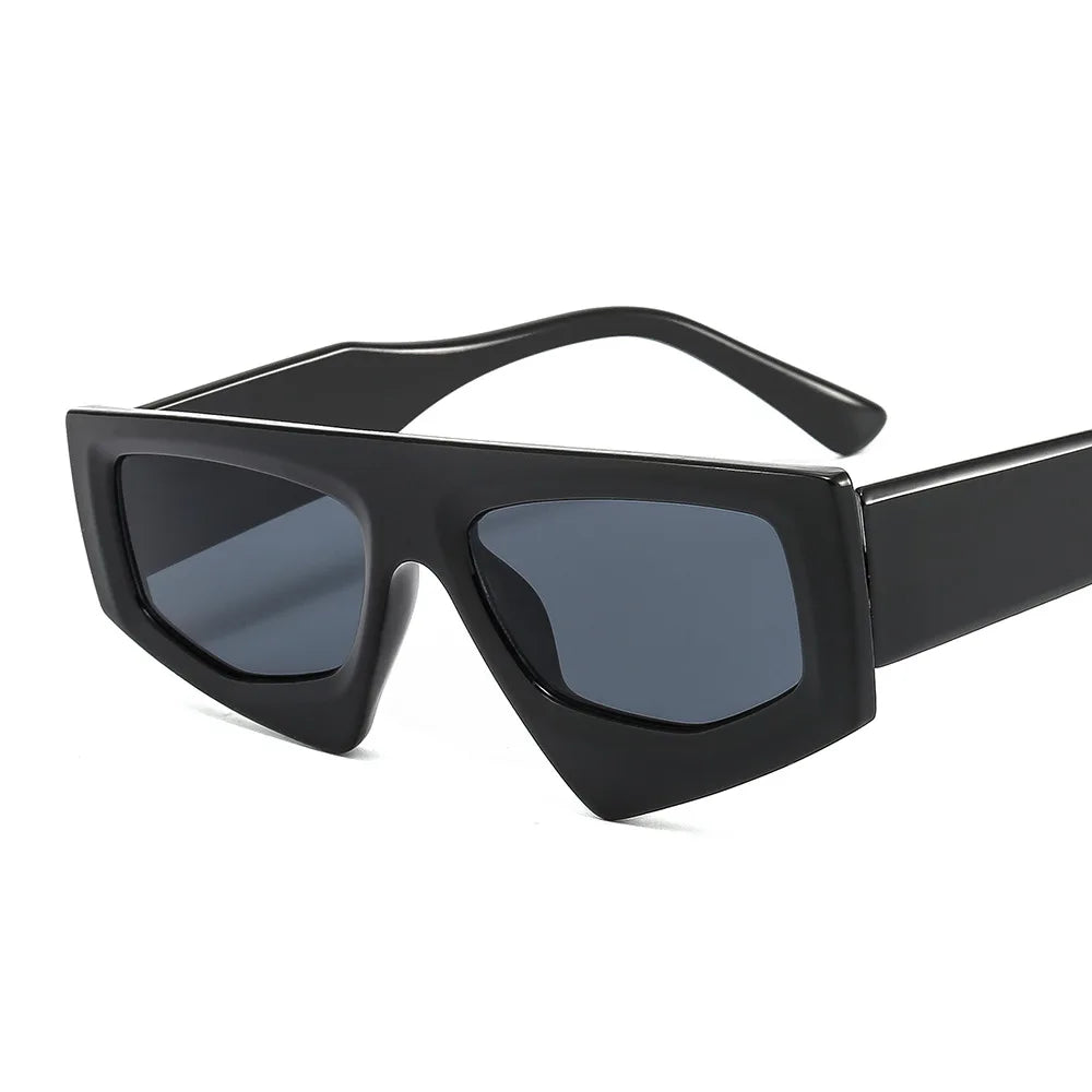 2024 New Custom Logo Designer Sunglasses Frame Eyewear Retro Irregular Square Black Thick Geometric Sunglasses