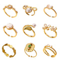 2025 Crystal  Fashion Colorful Oil Drop Zircon Ring Personality Simple Fashion Eyes Open Jump Ring