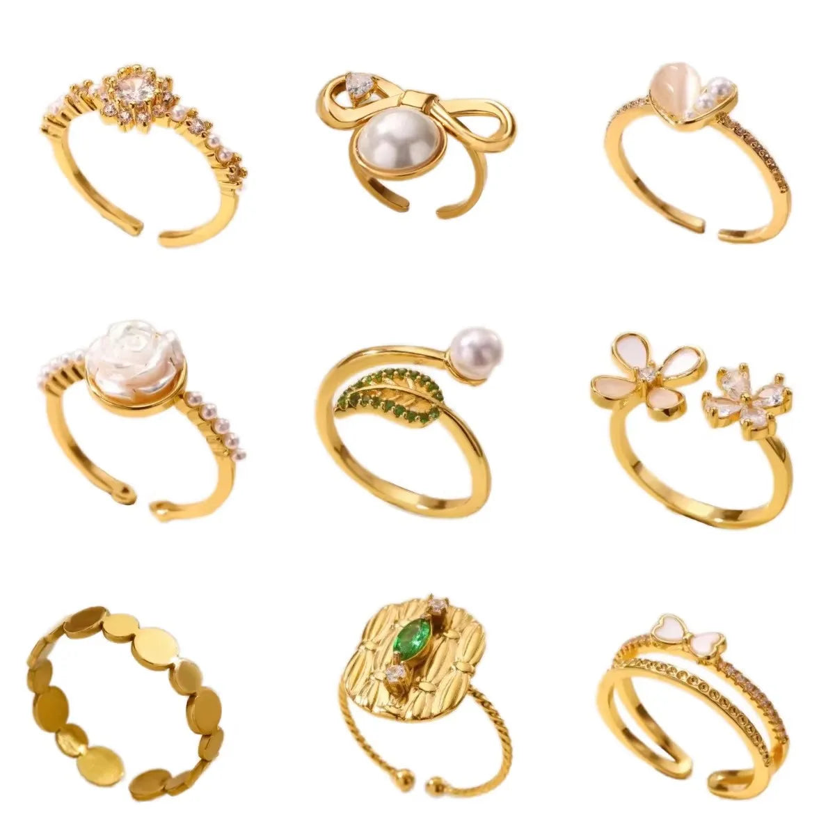 2025 Crystal  Fashion Colorful Oil Drop Zircon Ring Personality Simple Fashion Eyes Open Jump Ring