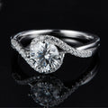 Moissanite Ring D Color VVS1 Clarity Lab Created Diamond Engagement Ring White Gold Plated 925 Sterling Silver Ring for Wedding