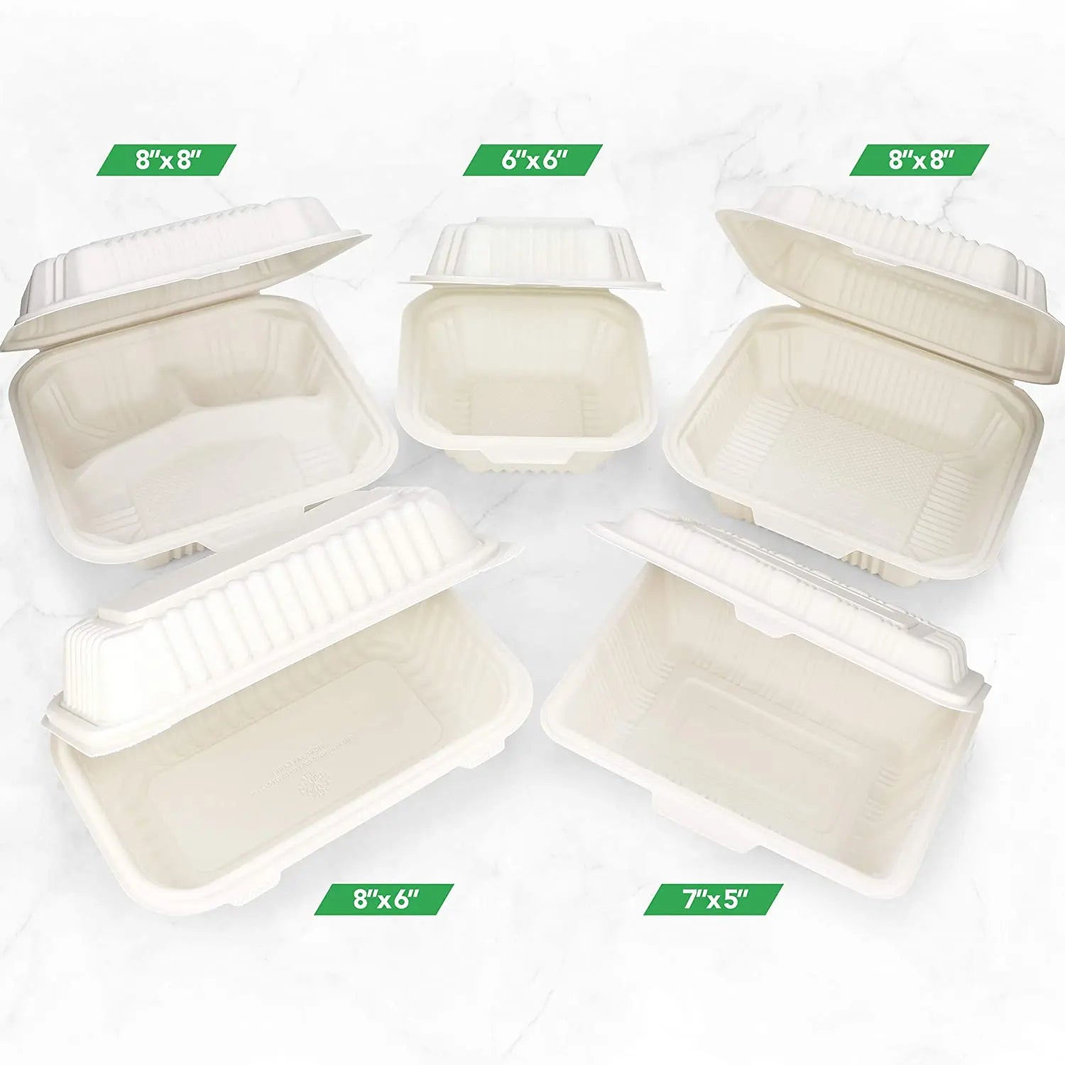 Biodegradable Disposable Food Containers Take Away Lunch Box CornStarch Meal Prep Container