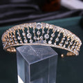 Exquisite Vintage Black White Rhinestone Tiara Men Crowns Pageant Headpiece