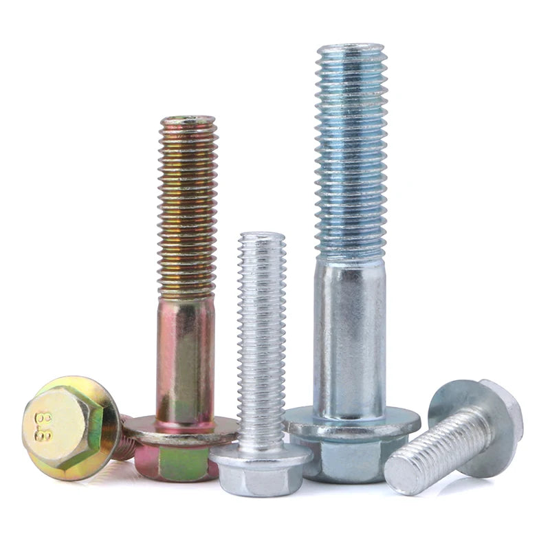 Din6921 Fully Threaded M6 Flange Bolt 12 Point Hex Flange Bolts with Fully Threaded Rod Product Category Bolts