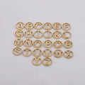 18K Gold Circle with Letter 12mm Stainless Steel DIY Necklace Accessory Jewelry Findings & Components
