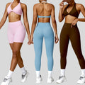 Women's Quick-Drying Yoga Set Breathable & Reversible Sport Clothing for Outdoor Running & Fitness Tight-Fitting Back Shorts
