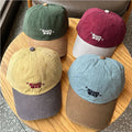 Unisex Two Tone 6 Panel Cotton Canvas Dad Hat with Embroidery Logo Street Style Sporty Unstructured Baseball Cap