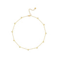 Wholesale PVD 18K Gold Plated Stainless Steel Jewelry Dainty Heart Multi Charms Choker for Women Party Necklaces P223321SG-JN
