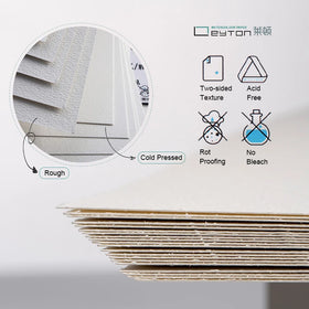 Leyton Artist Grade Big Size 1m Long 787x1092mm 300gsm Pure Cotton LD3054 Cold Pressed Acrylic Gouache Watercolor Paper