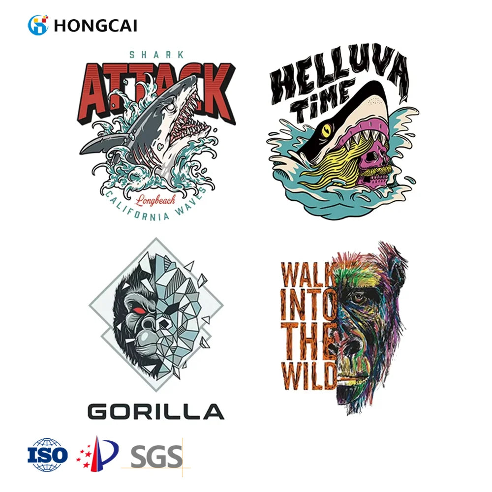 Hongcai Whole Custom Textile Fabric PU Heat Transfer DTF Hot Melt Film Printing Screen Customize Size Pattern Quantity