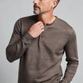 Men's Stylish Merino Wool Henley Sweater Breathable Knit Pullover with Buttoned Neckline for Autumn & Winter Layered Outfits