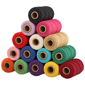 Premium Eco-Friendly 3mm-5mm Macrame Cord 3ply Cotton Rope Yarn Coated Finish for Shoes Bags Garments