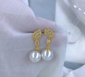E1503 11-12mm DIY Natural Freshwater Pearl Charm Earrings Mounting Accessory 925 Sterling Silver Gold Plated  Jewelry for Women