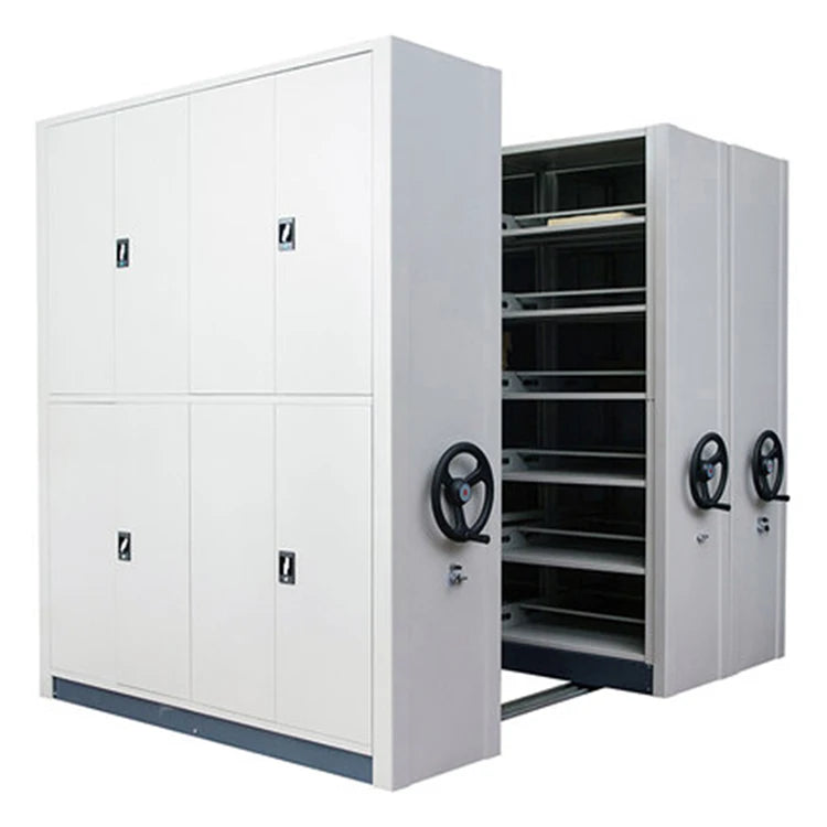 Mobile Modern Dense Frame Steel Compactor Filing Cabinet with Adjustable Shelf Space-Saving Design for Workshop & Gym Use