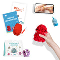 Bohe DIY Handmade Cute 3 Dinosaur Crochet Kit Cotton Stuffed Cartoon Knitted Crochet Kit for Beginners