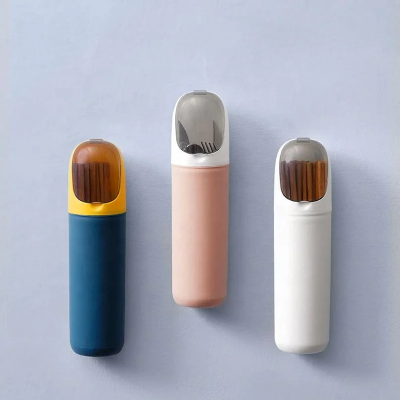 2026 New Home Kitchen Simple Clamshell Free Punch Wall-mounted Chopstick Holder Chopstick Cage Creative Tableware Rack