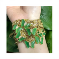 Jialin Jewelry 2021 Ins Fashion Mini butterfly Charm 18k Gold Plated Jade butterfly Bracelet for Women Foot Ornaments Bangle