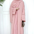 2026 New Modest Open Eid Dress for Women Dubai Style Polyester Abaya Wrinkle-Free Feature Plus Size Traditional Islamic Muslims