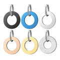 Stainless Steel Gold PVD Plated Pet Jewelry Findings Engravable Logo Hollow Circle Blank Disc Pendant Fashion Round Charms