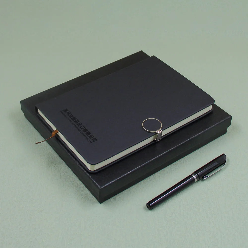 Wholesale Custom Printing Coated Journal A5 Pu Leather Notebook With Pen Luxury Laster Print Logo Magnetic Notebook