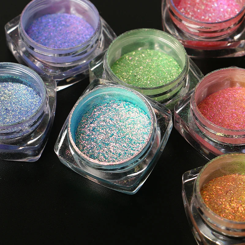 Multi Duo Chrome Chameleon Eyeshadow Powder Metallic and Shimmer Finish Formulated with Chemical Ingredients
