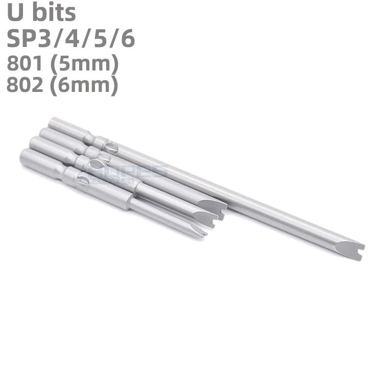 S2 U Type Electric Power Screwdriver Bits SP3 SP4 SP5 SP6 Length 60mm 100mm 801 802 5mm 6mm Round Shank Tools