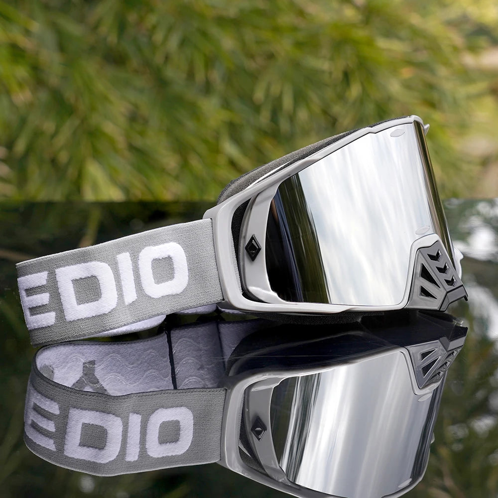 YUEDIO Premium Sports Eyewear Off-Road Motorcycle Goggles Wide Field Mirrored Lenses TPU Frame Ventilated Design for Maximum