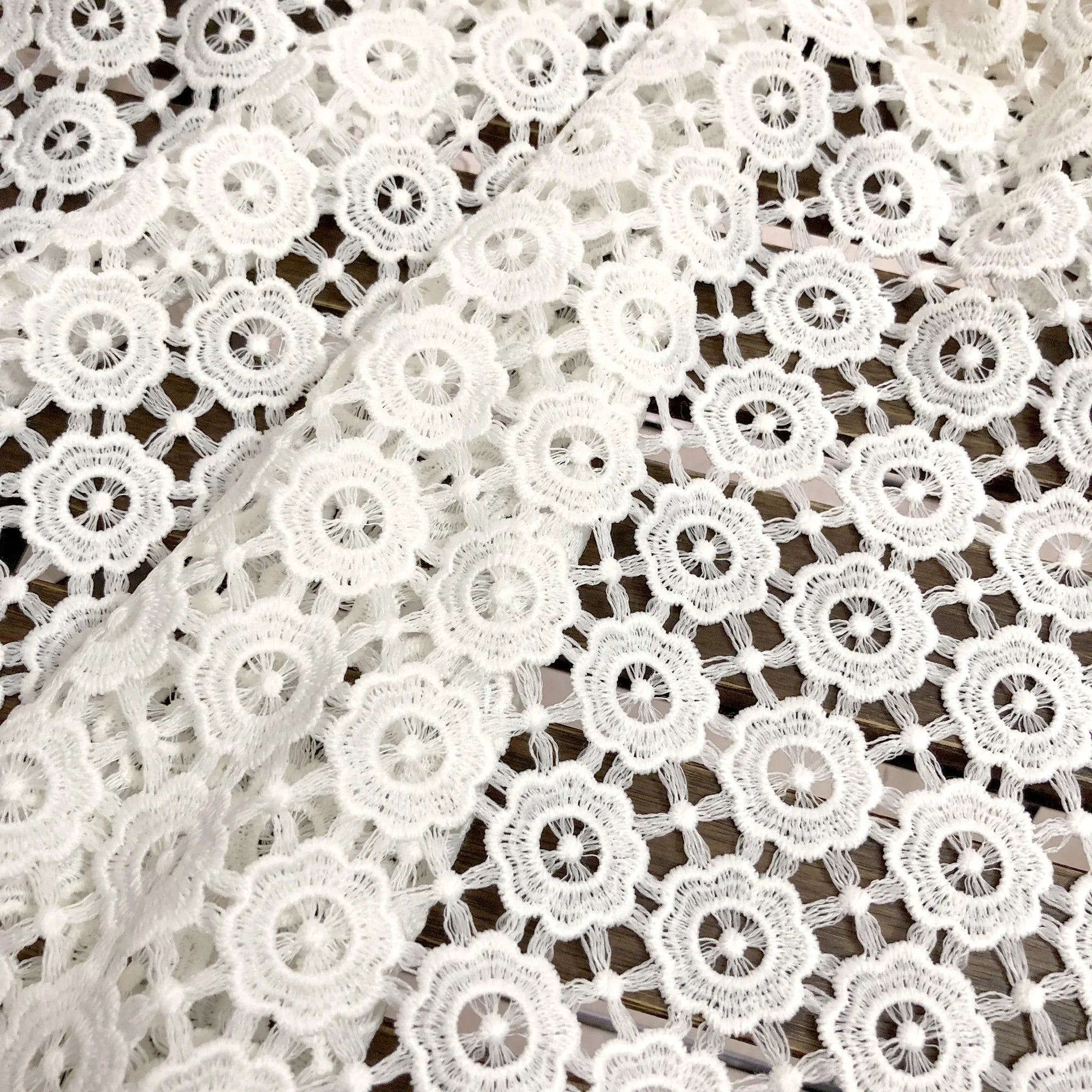 Ivory White Haute Couture Guipure Dress Lace Fabric