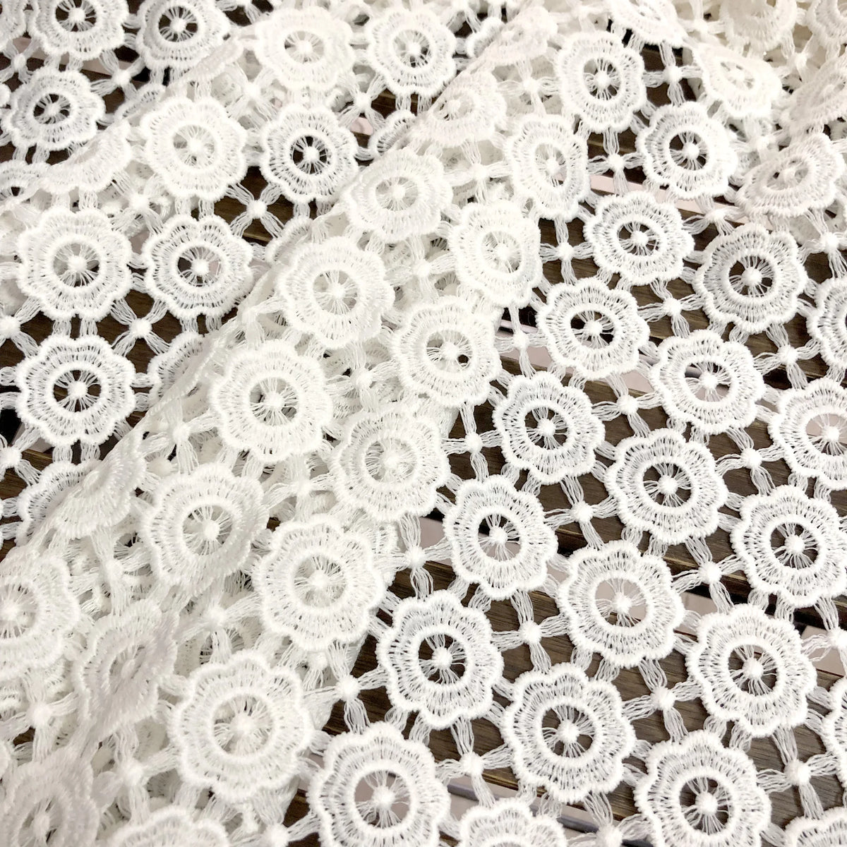 Ivory White Haute Couture Guipure Dress Lace Fabric