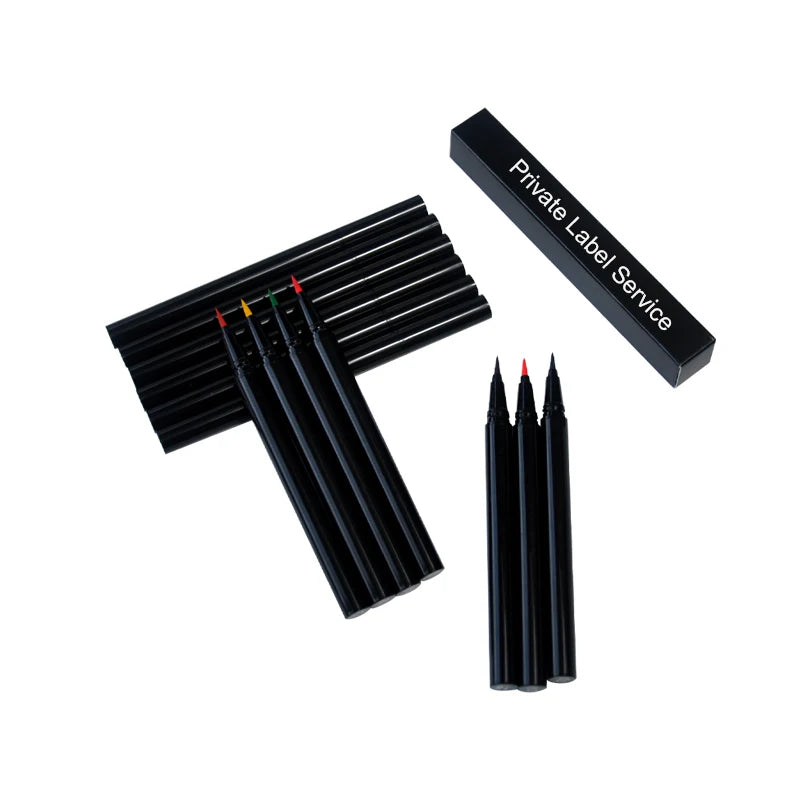 Luxury Private Label Waterproof Eyeliner Pencil Pen Set Vegan Black Liquid Eyeliner with Mineral Ingredients Private Label