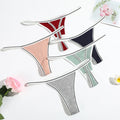 Women Thong Sexy Women's Cotton Underwear Thin Belt Striped Low Waist T Pants Women Panties