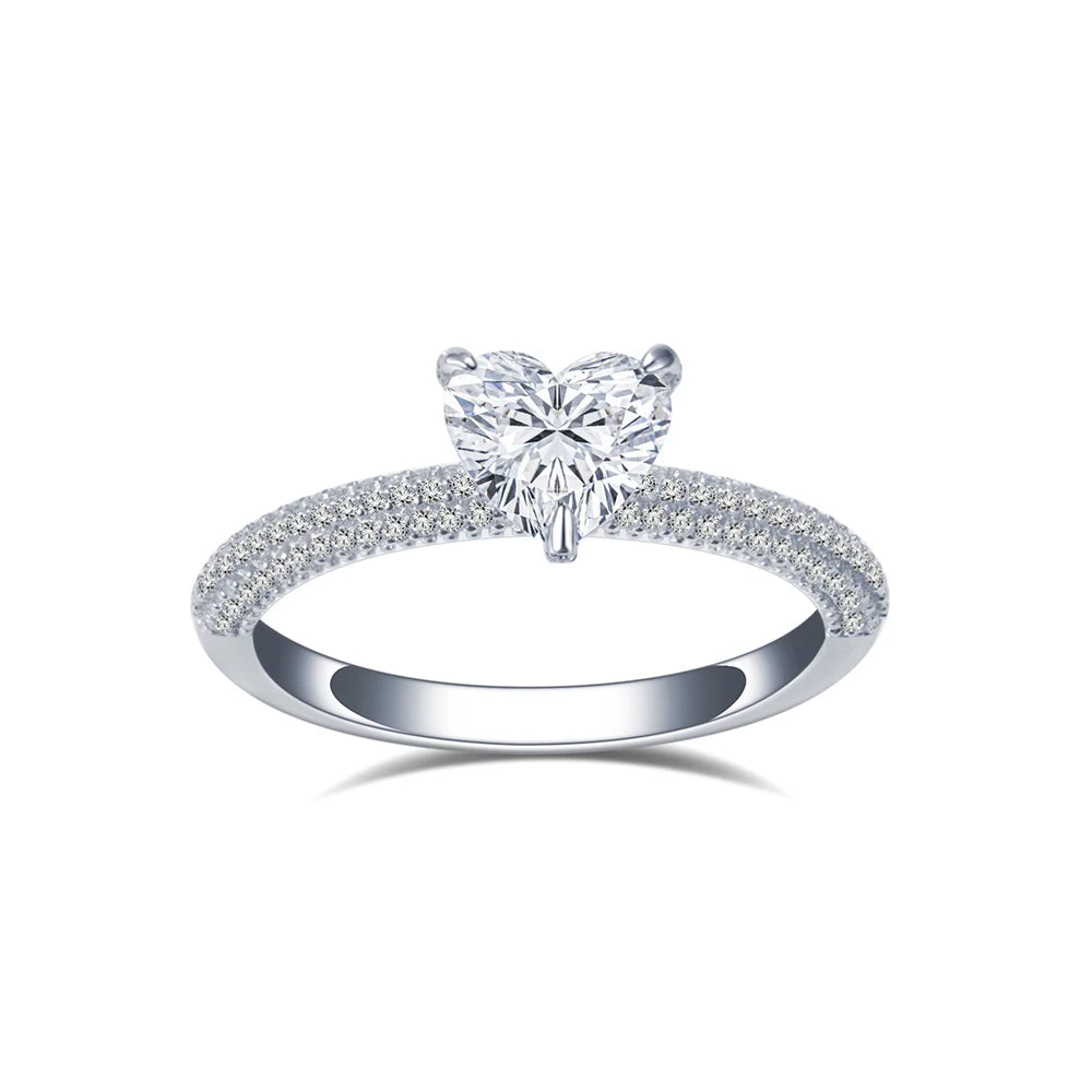 MSR-1647 18K Gold Customized Fine Ring Jewelry  Heart Shape 1ct D VS1 Lab Grown Diamond Ring