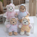 Cartoon Peluches Fluffy Pajama Teddy Bear Keychain Bag Charms Mini Stuffed Animal Toys Mascot Bear Keychain Soft Plush Doll Gift