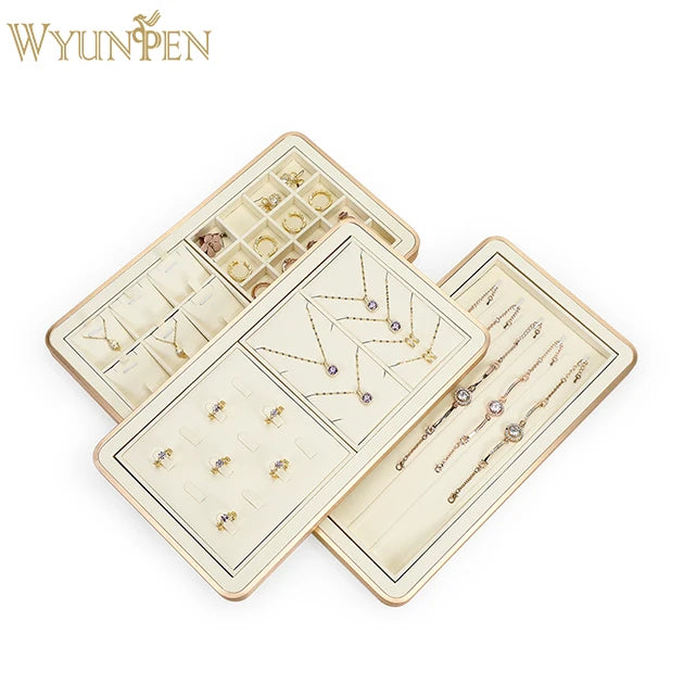 WYP New Fashion Jewelry Display Set Microfiber Necklace Ring Earring Display for Jewelry Store