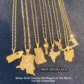 Travel World Jewelry Different Country Map Necklaces Haiti Necklace Women Men Fashion Congo Map Pendant Mexico Necklace 18k Gold MegaBDM