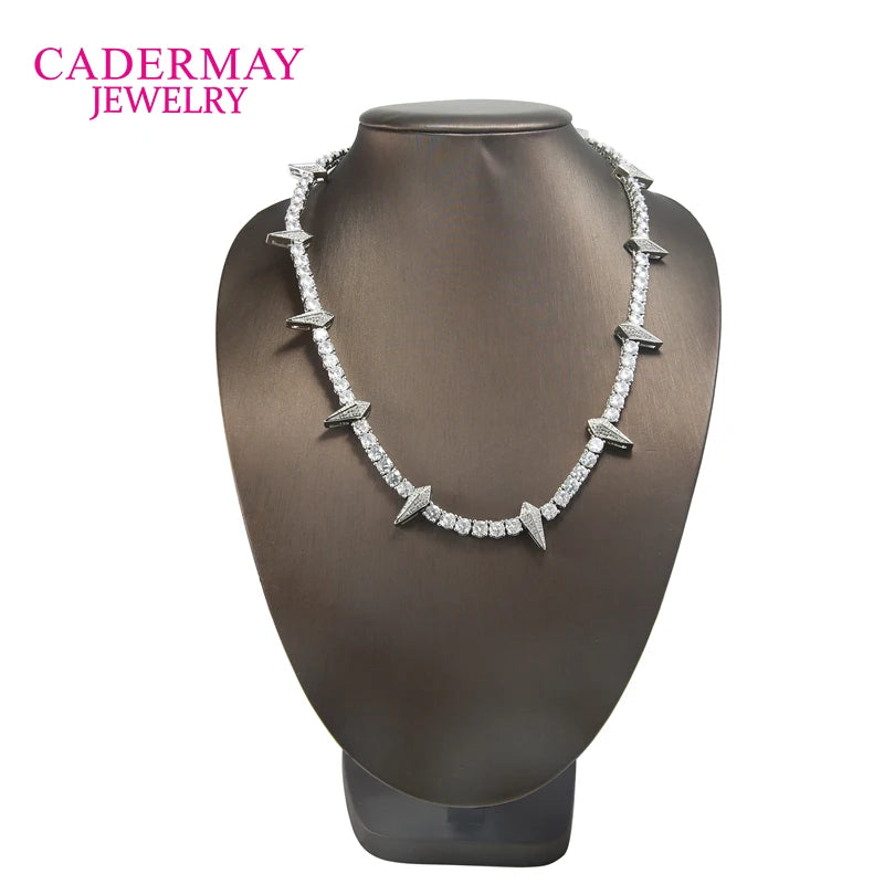 Wholesale Price New Style Hip Hop Jewelry 925 Silver 5mm Choker Iced Out Moissanite Tennis Necklace Hip-Hop Rapper Men Jewelry
